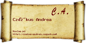 Czékus Andrea névjegykártya